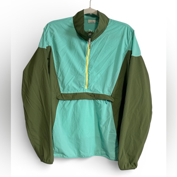 L.L. Bean Aqua and Olive Pullover Jacket - Picture 2 of 7